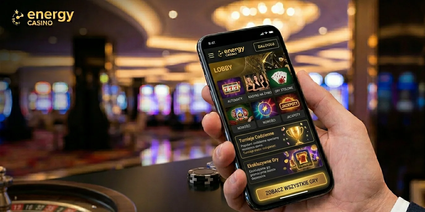 Energy Casino lobby gier na telefonie z najpopularniejszymi slotami