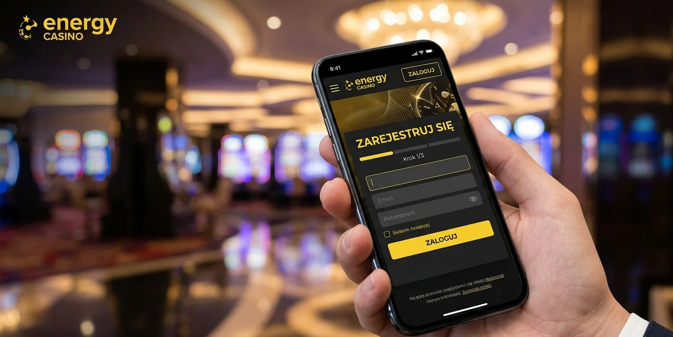 Formularz rejestracji w aplikacji mobilnej Energy Casino